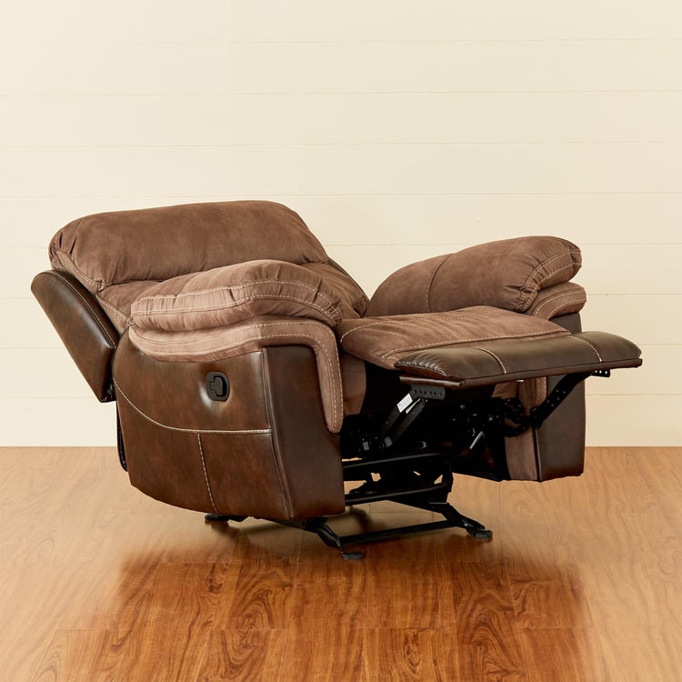 Togo Faux Leather 1-Seater Recliner - Brown