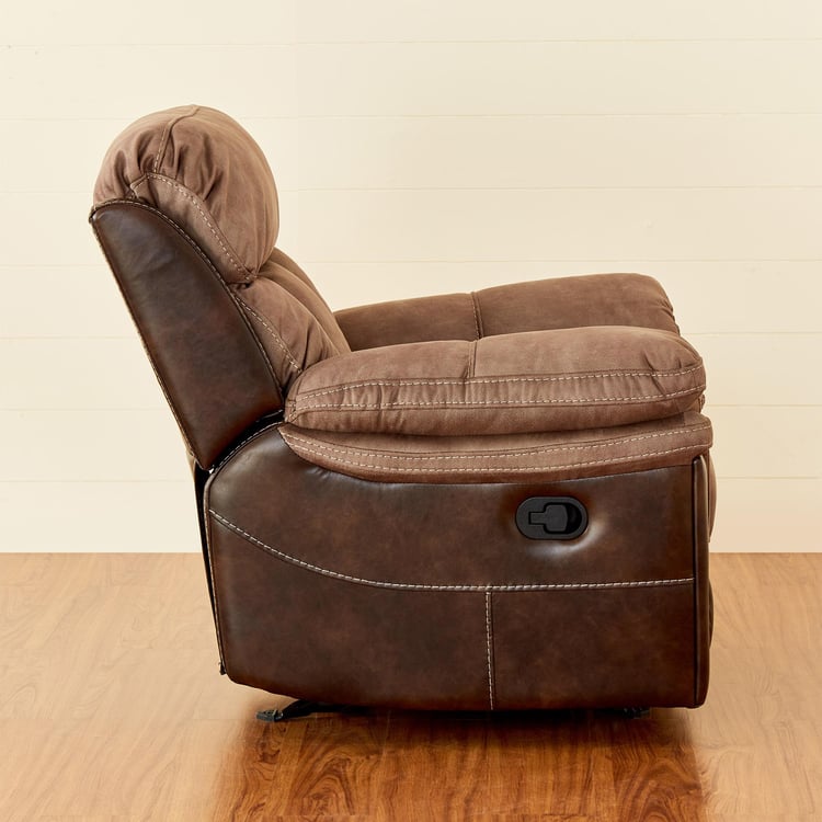 Togo Faux Leather 1-Seater Recliner - Brown