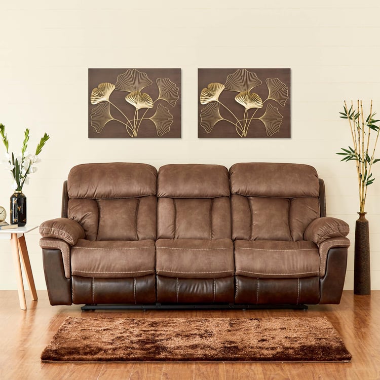 Togo Fabric 3-Seater Recliner - Brown