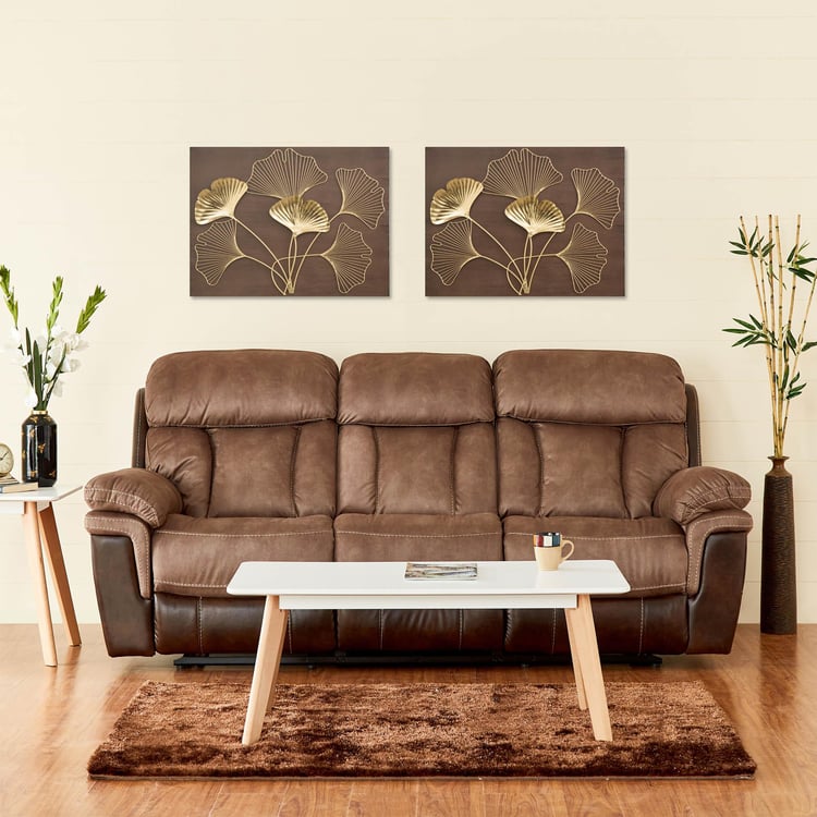 Togo Fabric 3-Seater Recliner - Brown