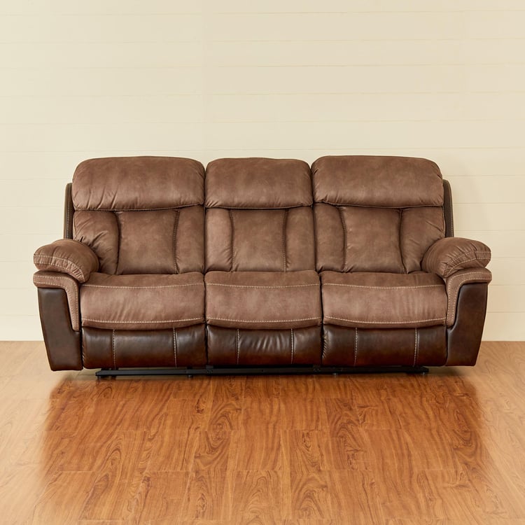 Togo Fabric 3-Seater Recliner - Brown