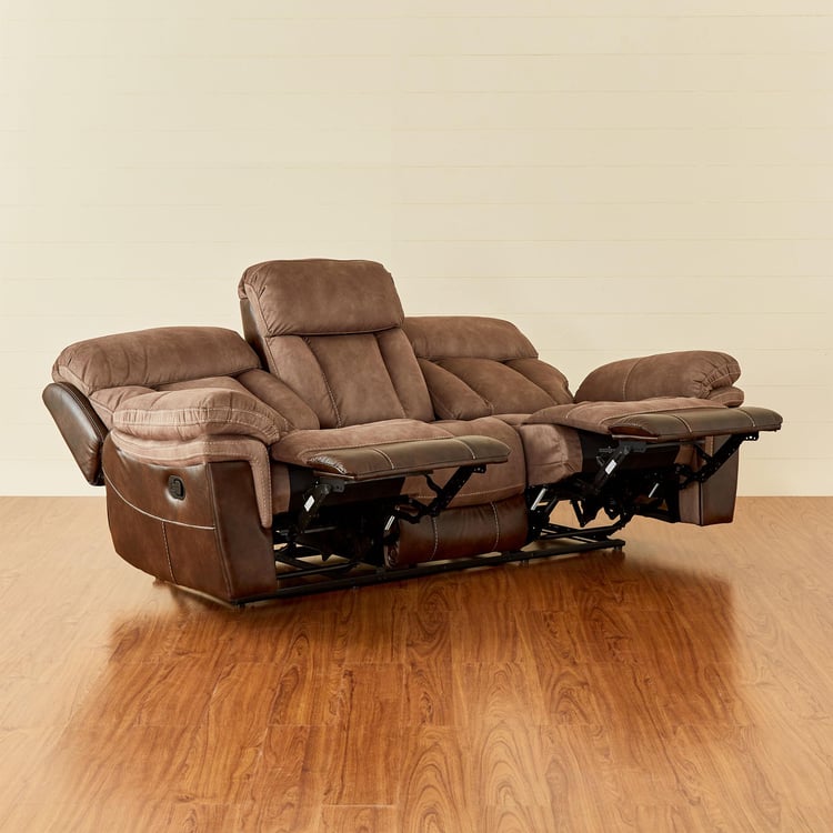 Togo Fabric 3-Seater Recliner - Brown