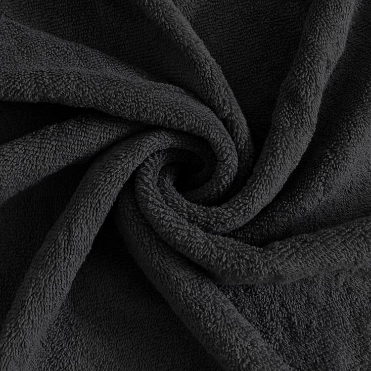 SPACES Swift Dry Black Cotton Face Towel - 30x30cm - Set of 4