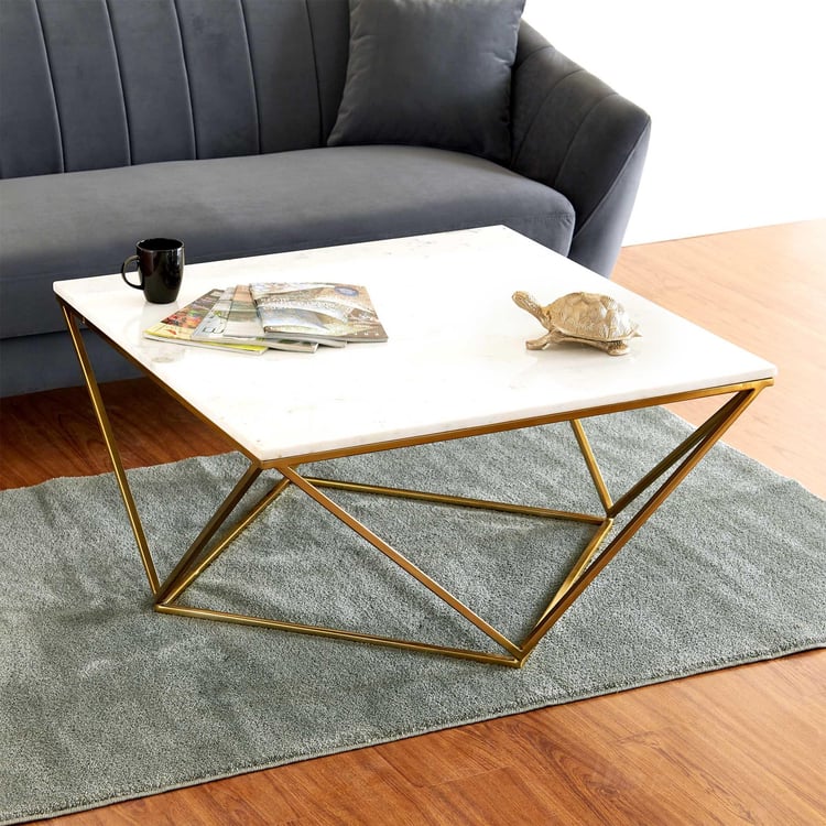 Drancy Marble Top Coffee Table - Gold
