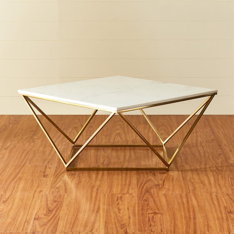 Drancy Marble Top Coffee Table - Gold