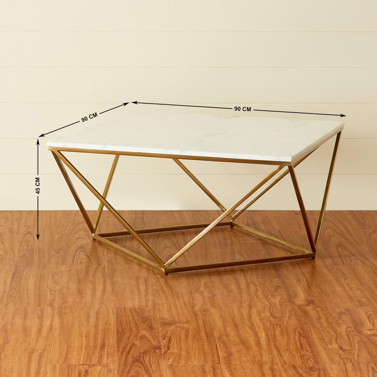 Drancy Marble Top Coffee Table - Gold