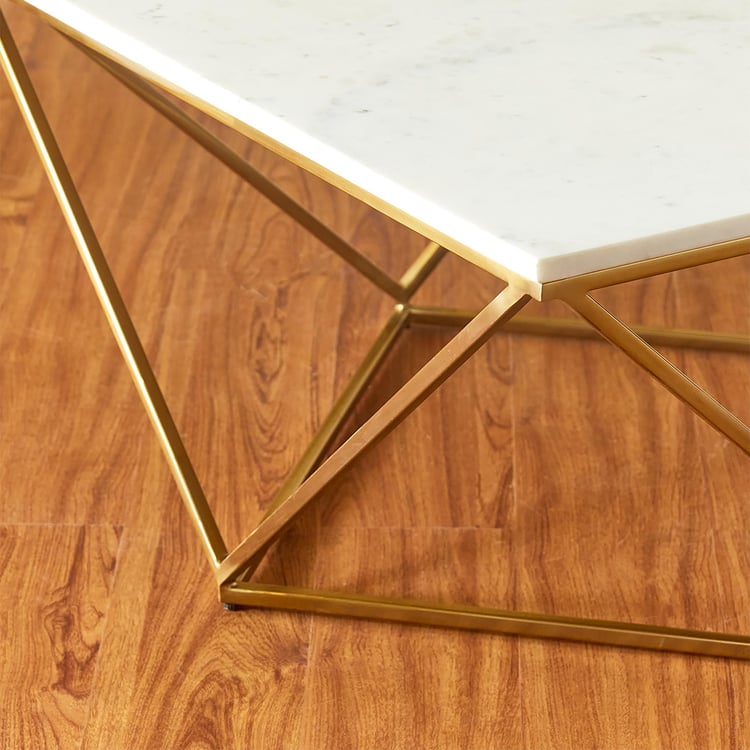 Drancy Marble Top Coffee Table - Gold