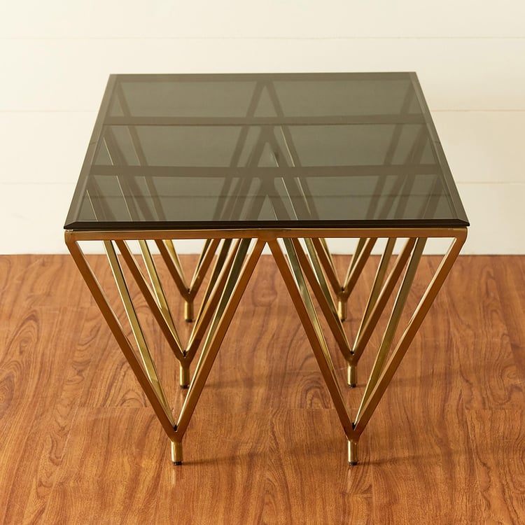 Laval Glass Top Coffee Table - Gold and Black