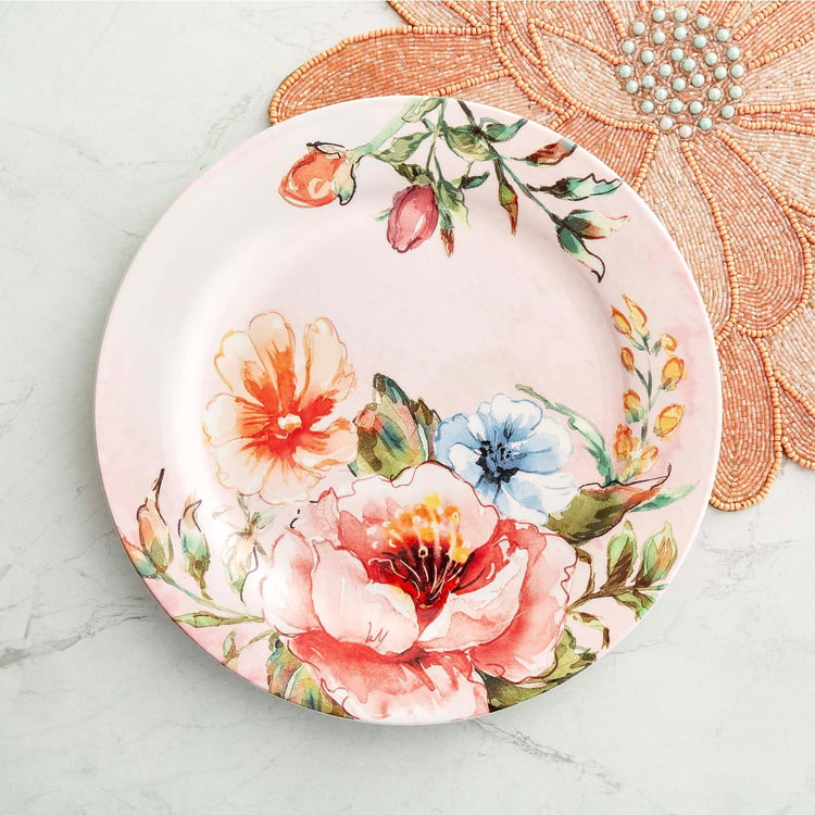 Moksha Multicolour Printed Stoneware Dinner Plate - 28cm