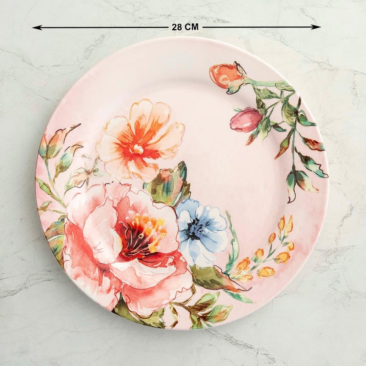 Moksha Multicolour Printed Stoneware Dinner Plate - 28cm