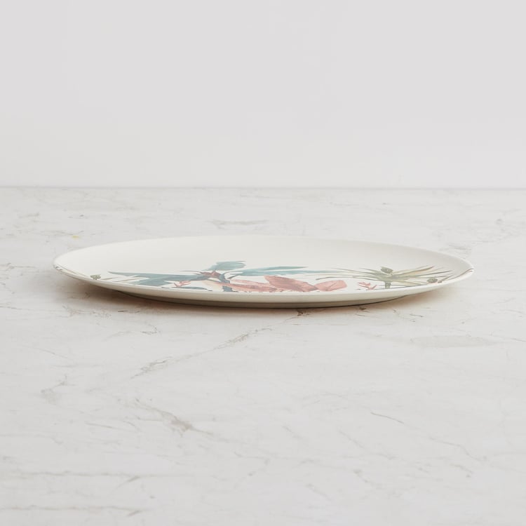 Tropical Soire Multicolour Printed Bamboo Fibre Dinner Plate - 25.2cm - Set Of 4