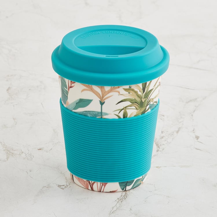 Tropical Soire Blue Bamboo Fibre Travel Mugs - 400ml - Set Of 2