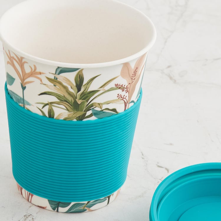 Tropical Soire Blue Bamboo Fibre Travel Mugs - 400ml - Set Of 2