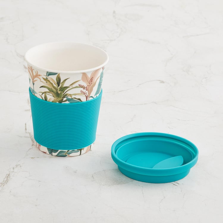 Tropical Soire Blue Bamboo Fibre Travel Mugs - 400ml - Set Of 2