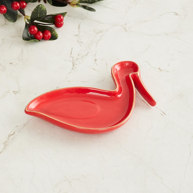 Asgard Red Solid Ceramic Duck Platter