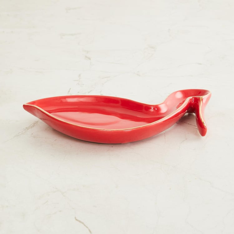 Asgard Red Solid Ceramic Duck Platter