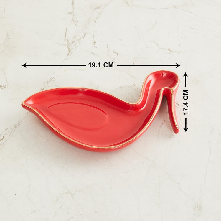 Asgard Red Solid Ceramic Duck Platter