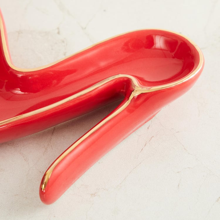 Asgard Red Solid Ceramic Duck Platter