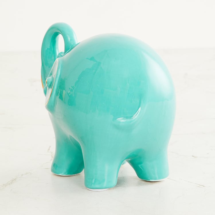 Silchar Blue Ceramic Elephant Figurine