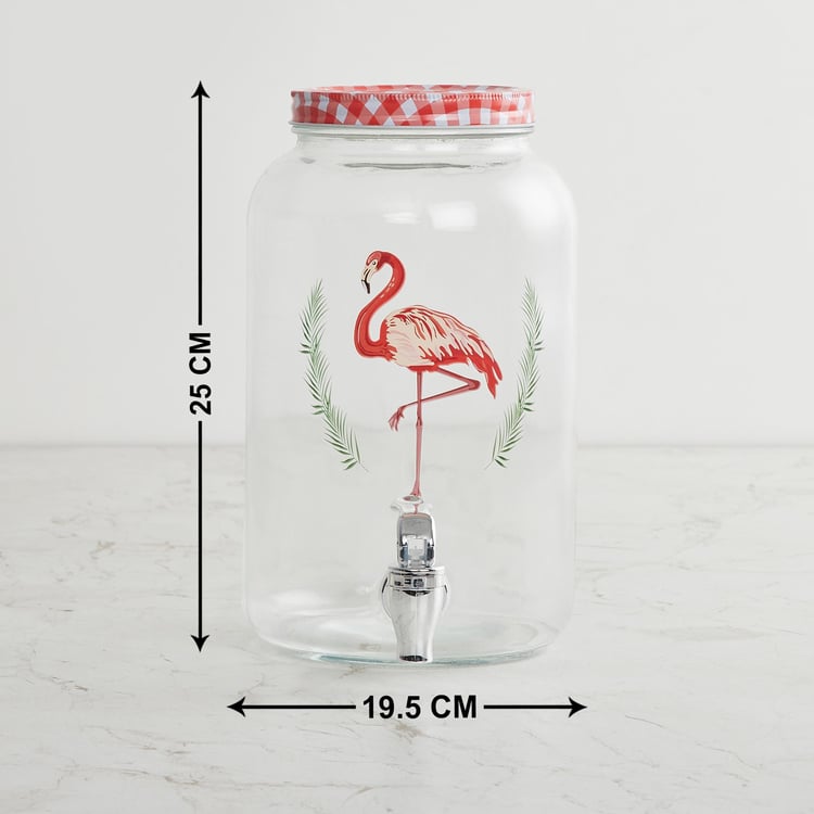 Corsica Essentials Flamingo Glass Dispenser - 3L