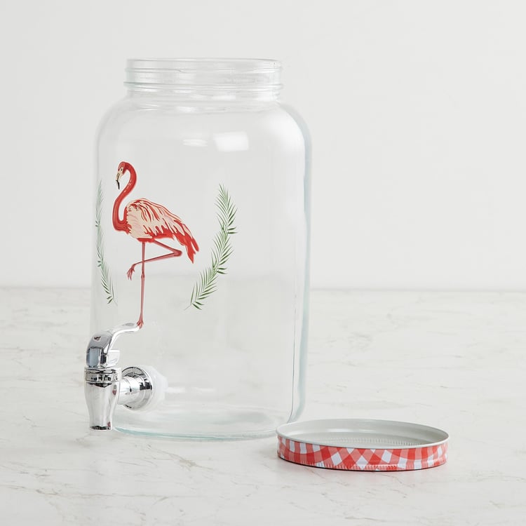 Corsica Essentials Flamingo Glass Dispenser - 3L