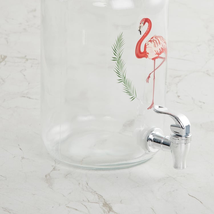 Corsica Essentials Flamingo Glass Dispenser - 3L