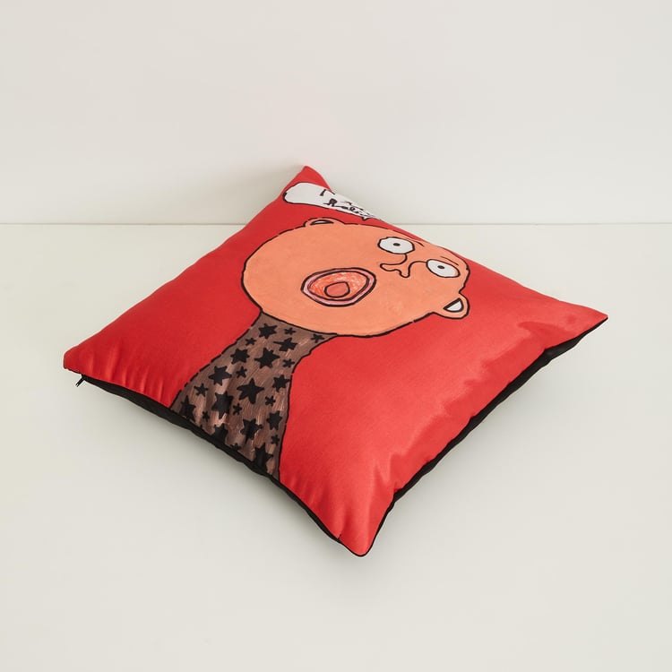 NGO Aayus Red Printed Cushion Covers- Set of 2