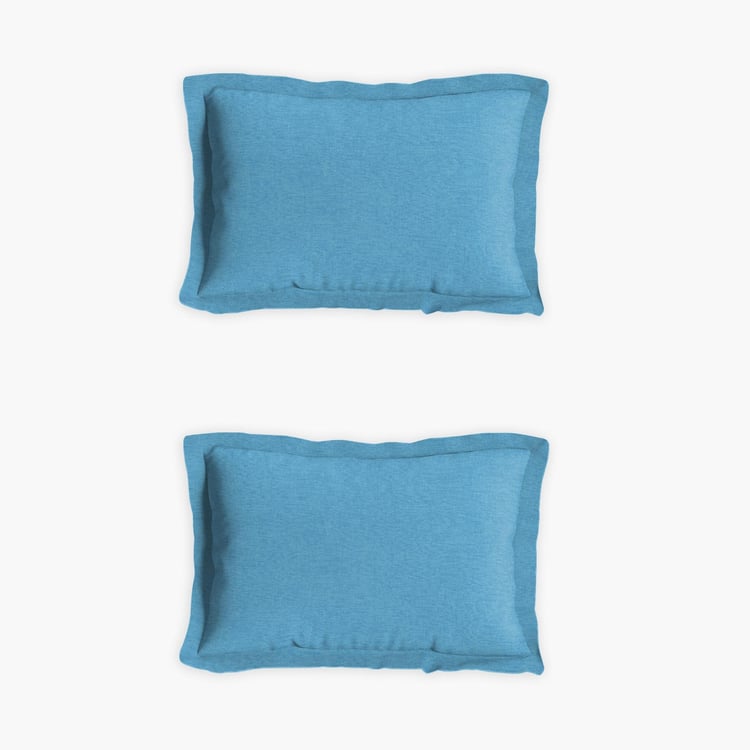 D'DECOR Esteem Ombre Blue Abstract Printed Cotton Super King Bedsheet Set - 274x274cm - 3Pcs