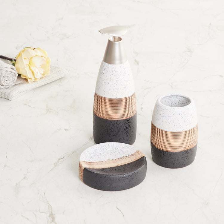 Derby Multicolour Ceramic Bathroom Set- 3 Pcs