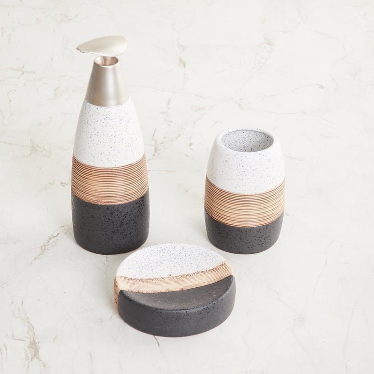 Derby Multicolour Ceramic Bathroom Set- 3 Pcs