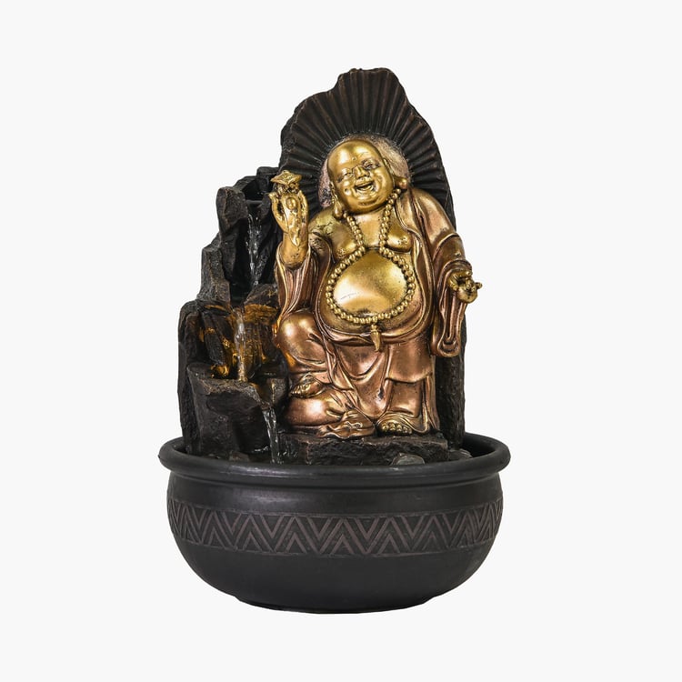 Corsica Cascade Polyresin Happy Buddha Fountain - 26x40cm