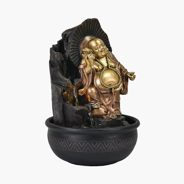 Corsica Cascade Polyresin Happy Buddha Fountain - 26x40cm