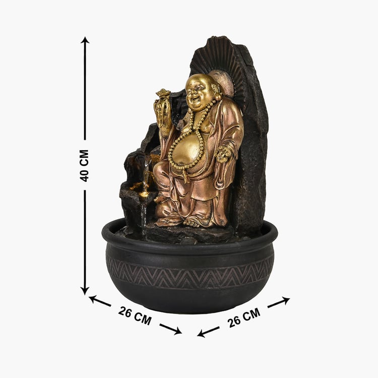 Corsica Cascade Polyresin Happy Buddha Fountain - 26x40cm