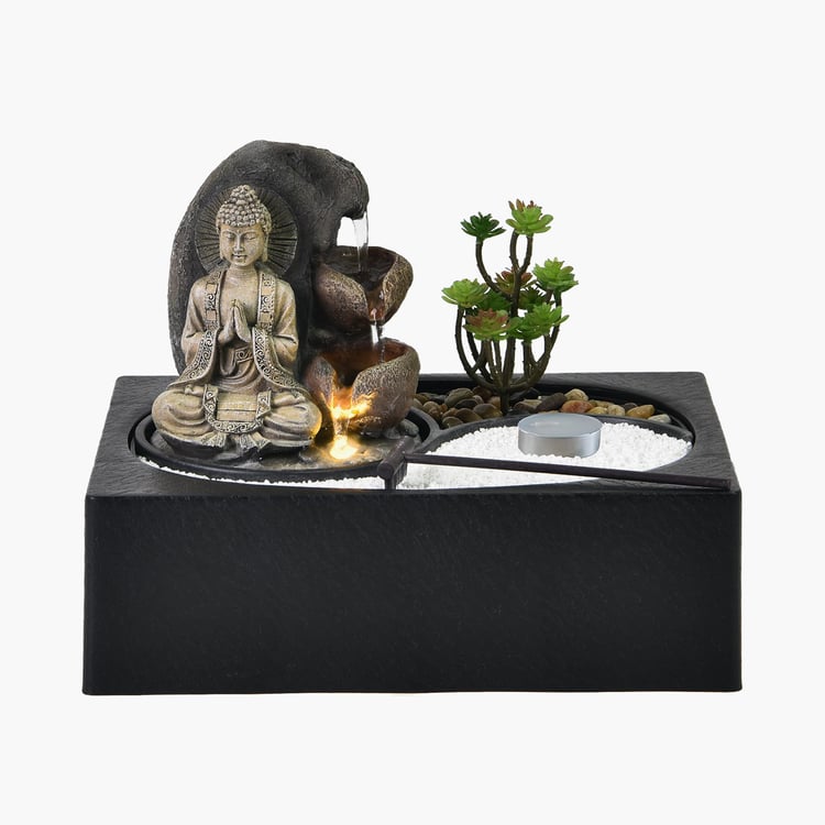 Corsica Cascade Polyresin Buddha Fountain- 29x21x22cm