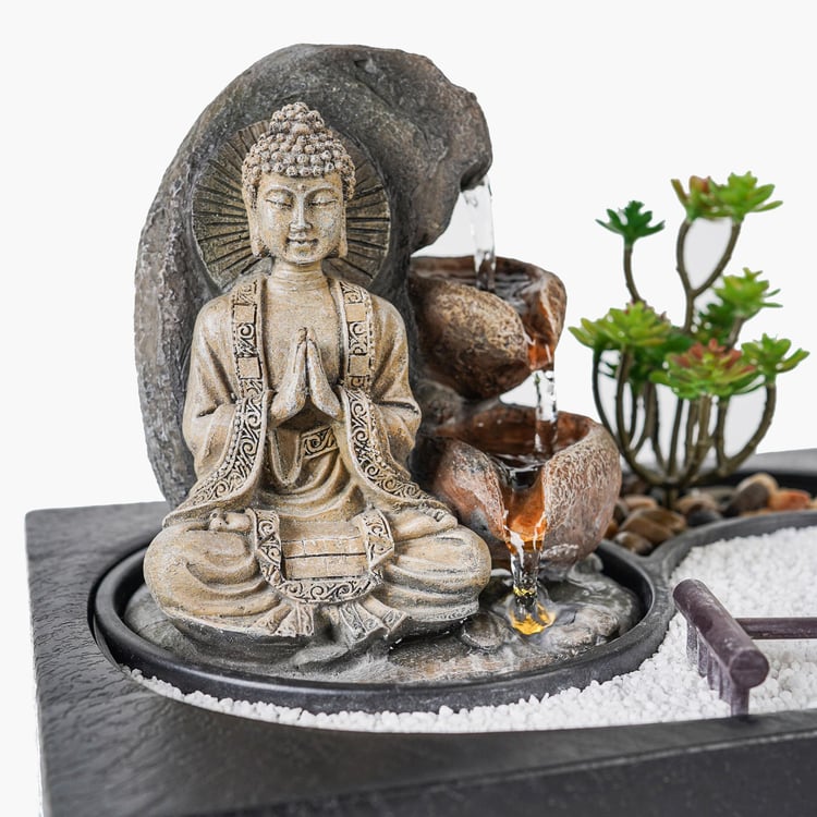 Corsica Cascade Polyresin Buddha Fountain- 29x21x22cm