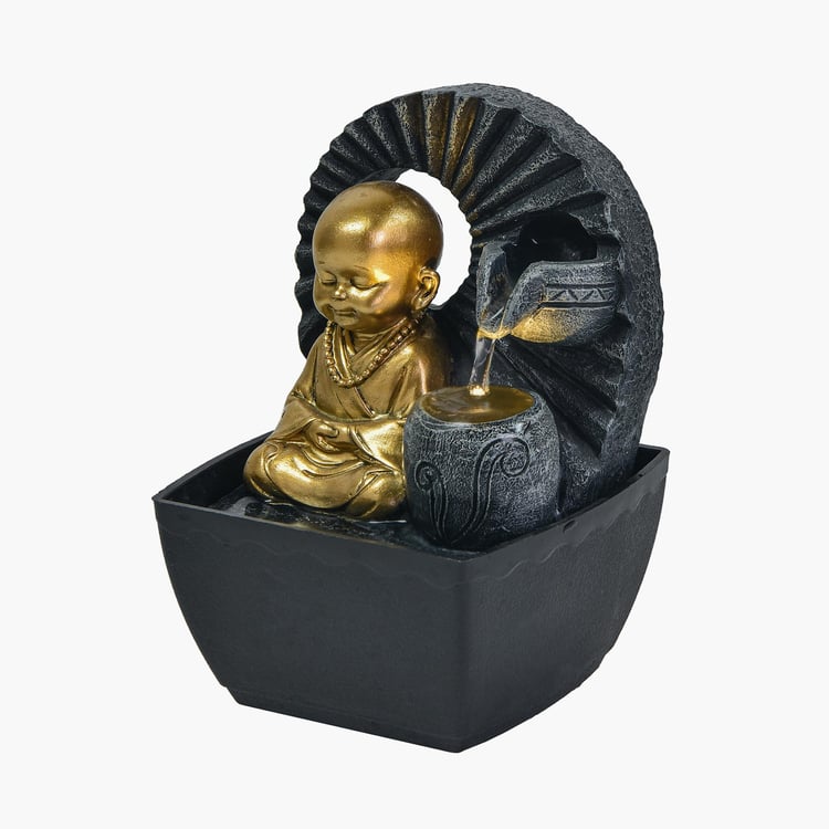Corsica Cascade Polyresin Mini Monk Fountain  - 12x17x13cm
