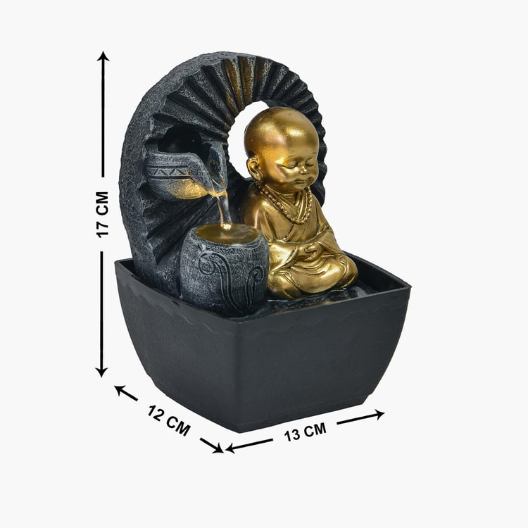 Corsica Cascade Polyresin Mini Monk Fountain  - 12x17x13cm