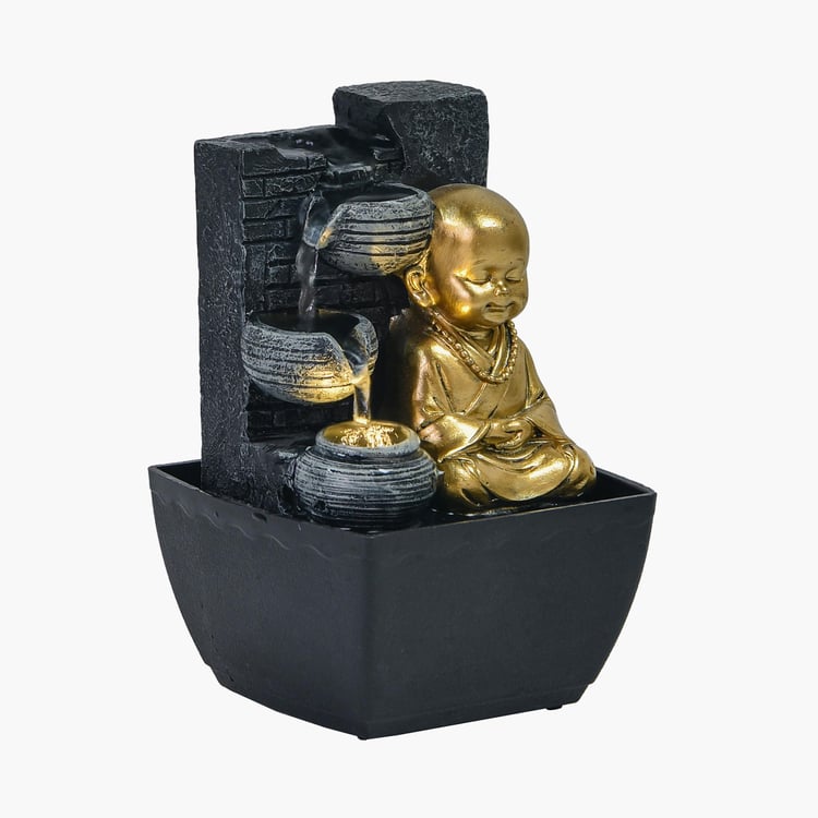 Corsica Cascade Polyresin Mini Monk Fountain  - 12x17x13cm