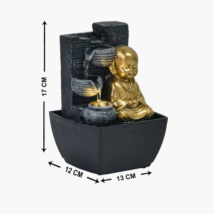 Corsica Cascade Polyresin Mini Monk Fountain  - 12x17x13cm