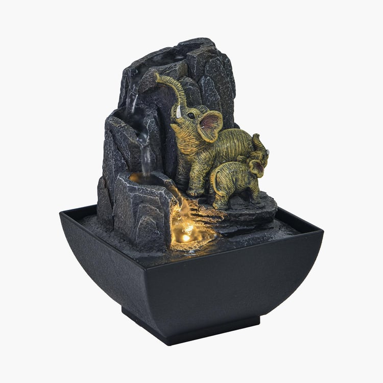 Corsica Cascade Polyresin Mini Elephant Fountain -  13x18x13cm