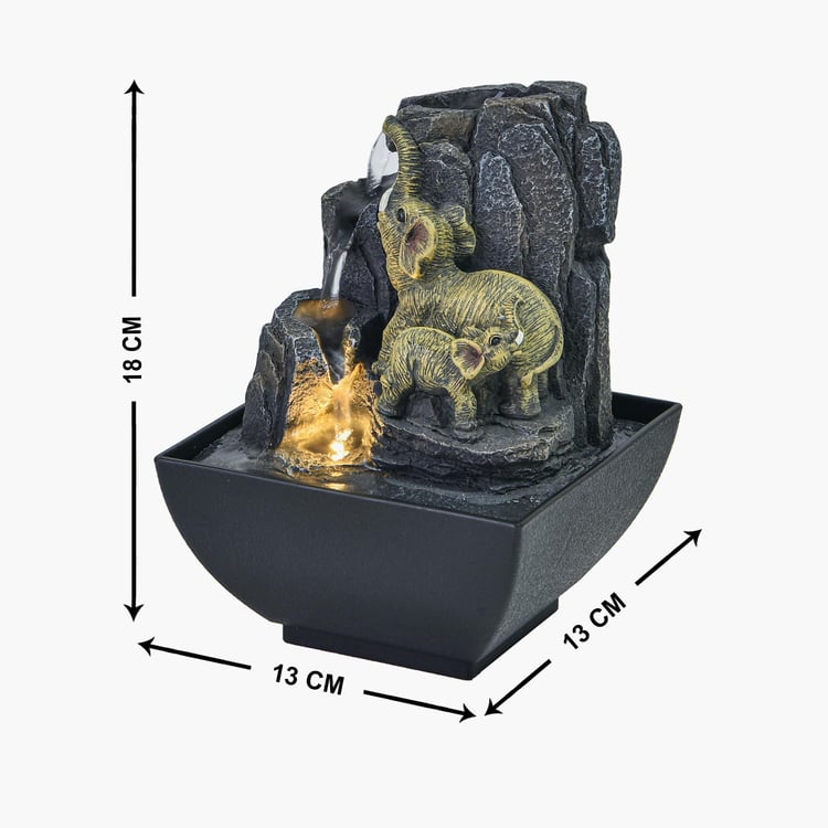 Corsica Cascade Polyresin Mini Elephant Fountain -  13x18x13cm