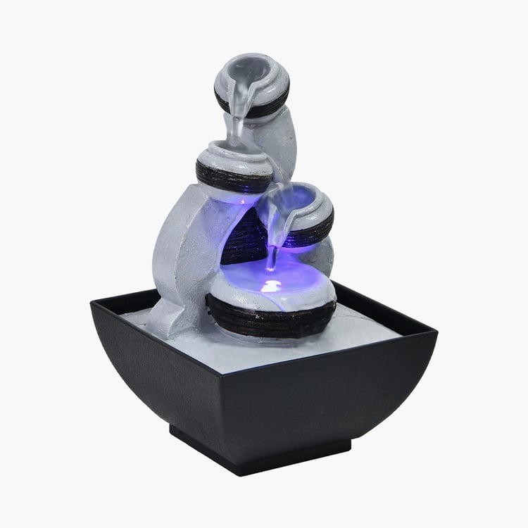 Corsica Cascade Polyresin Mini Modern Fountain- 13x18x13cm