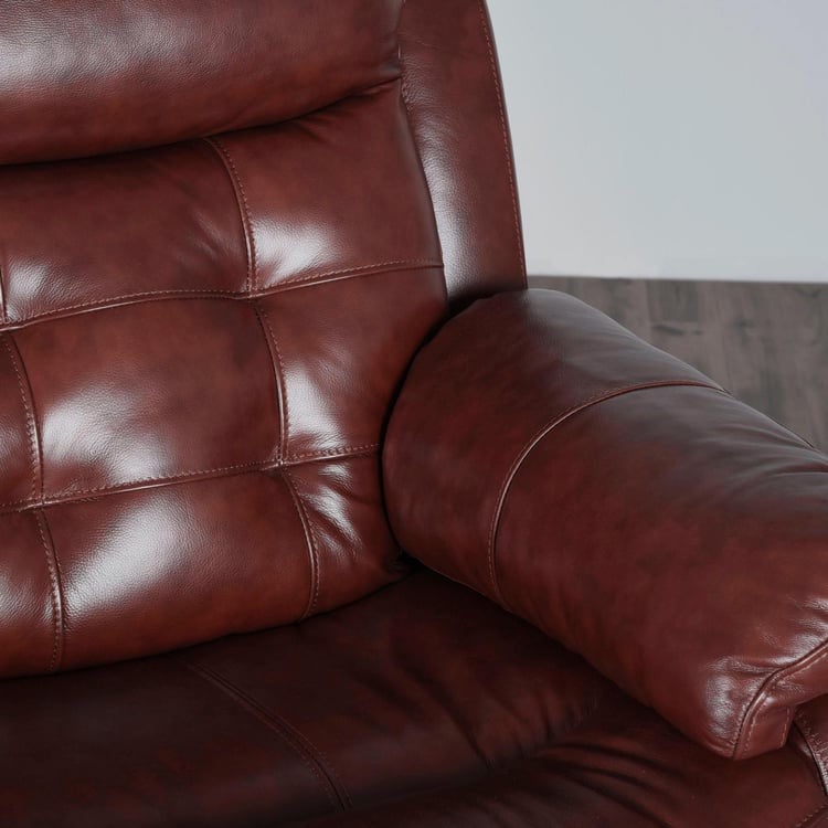 Berlin Half Leather 2-Seater Recliner - Brown