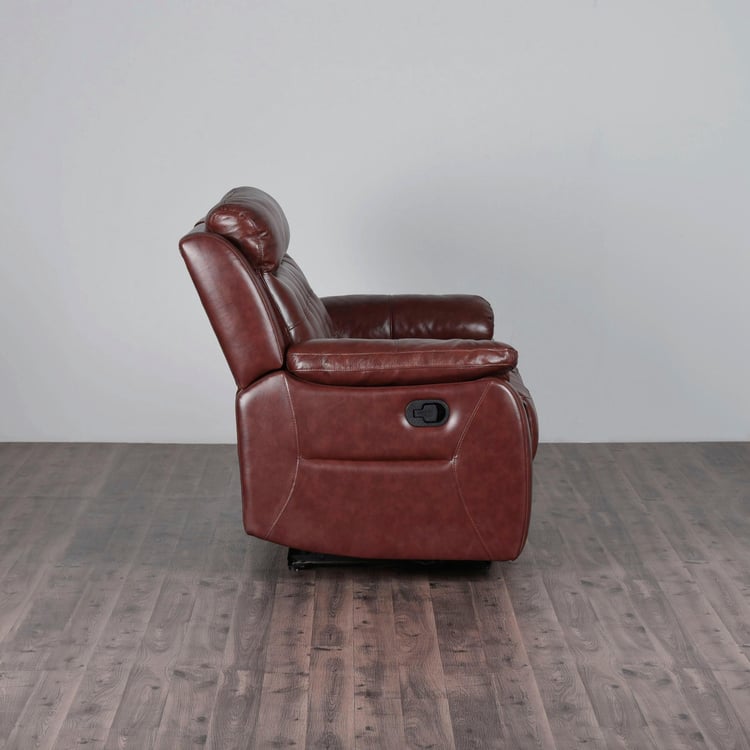 Berlin Half Leather 2-Seater Recliner - Brown