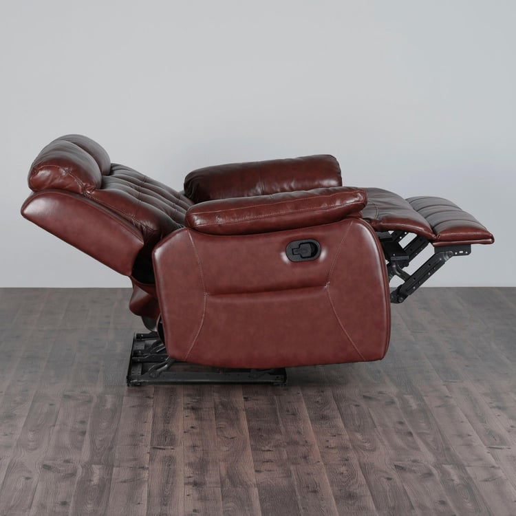Berlin Half Leather 2-Seater Recliner - Brown