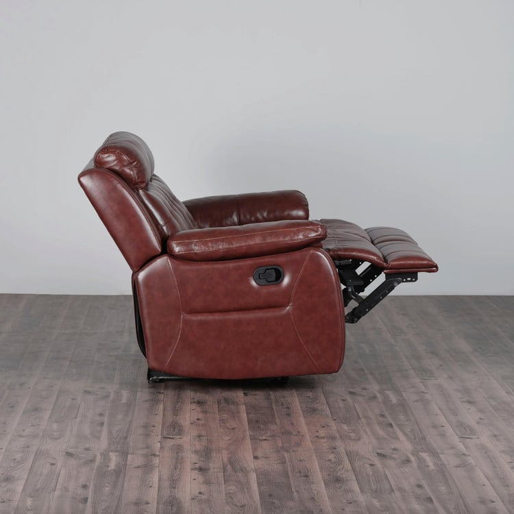 Berlin Half Leather 2-Seater Recliner - Brown