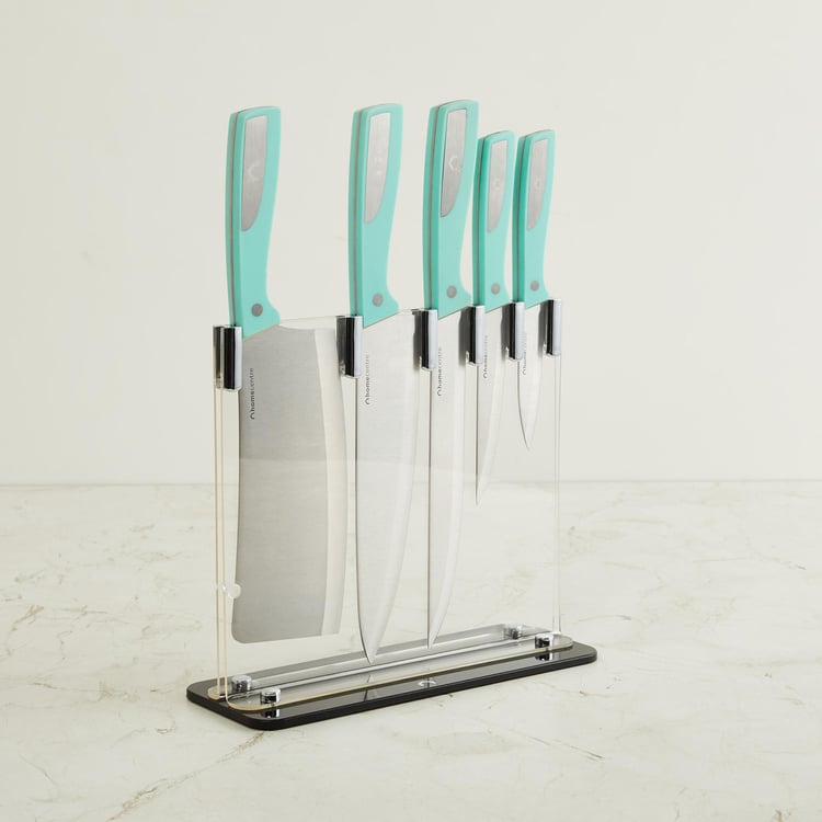 Chef Special Set of 6 Stainless Steel Knives with Stand