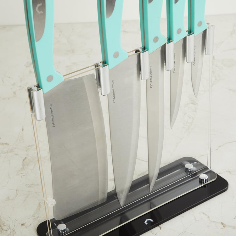 Chef Special Set of 6 Stainless Steel Knives with Stand