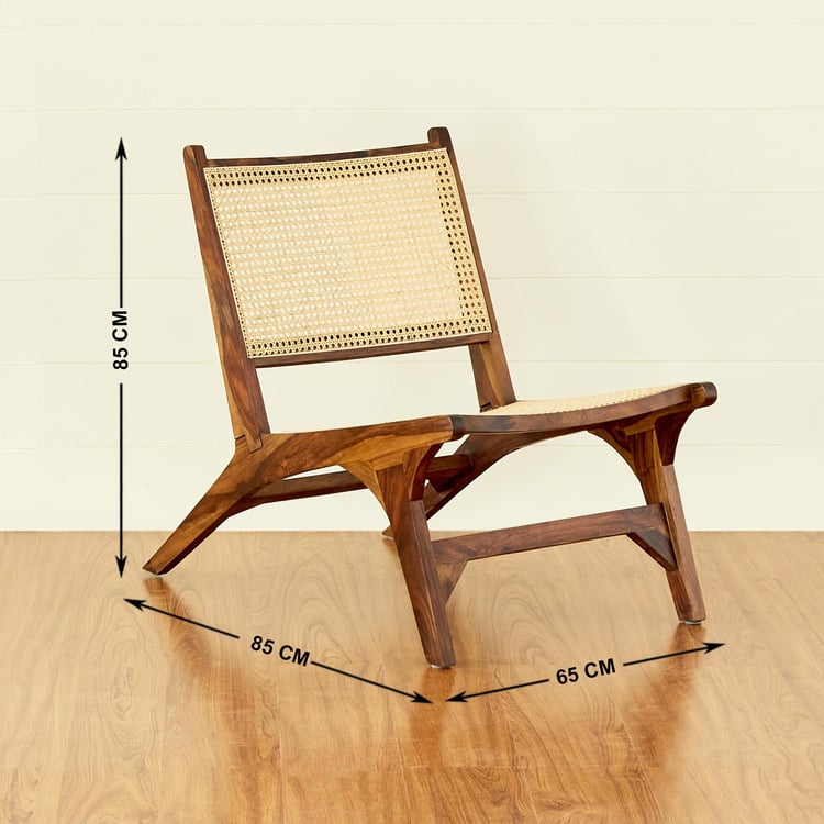 Cane Connection Sheesham Wood Accent Chair - Brown