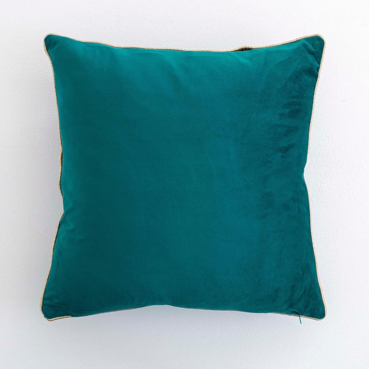 Vibgyor Hope Teal Green Embroidered Cushion Cover- Set of 2